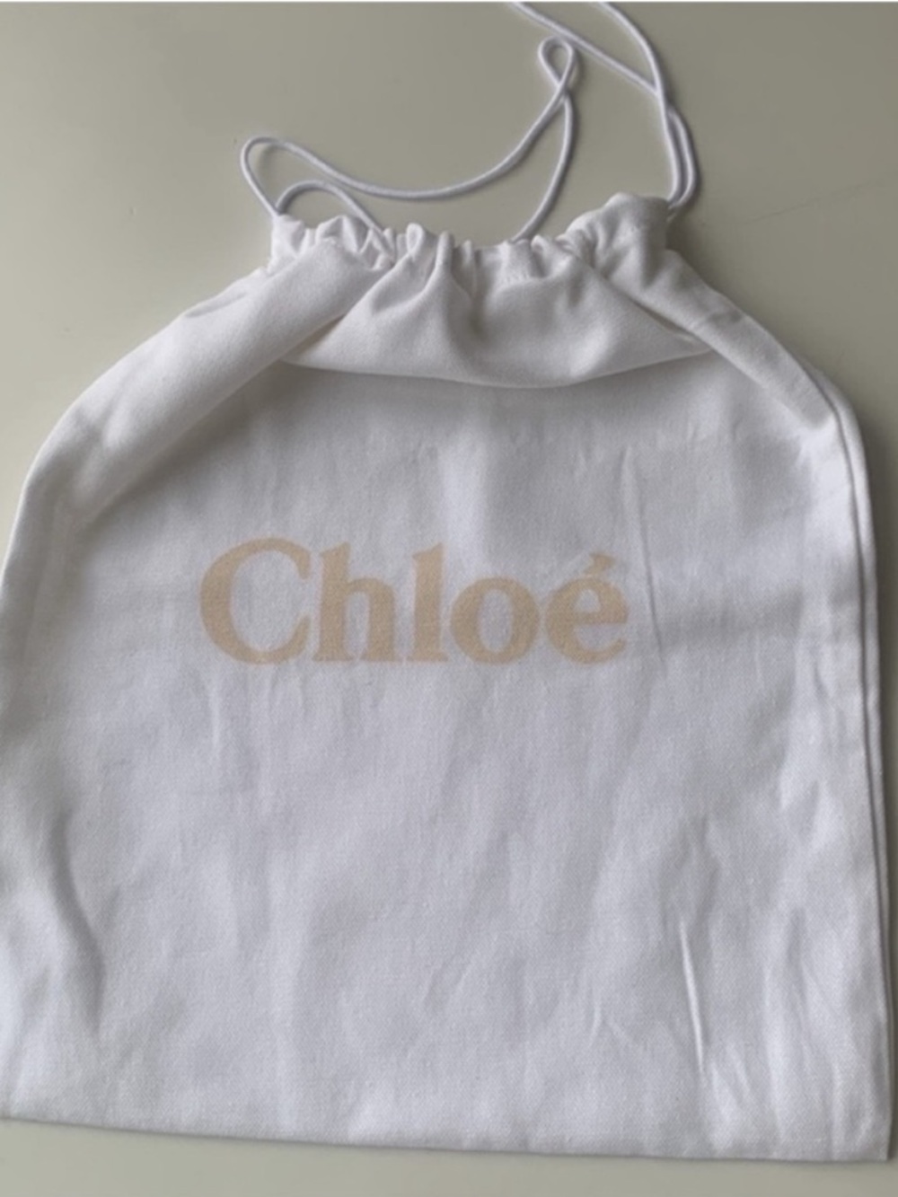 Chloe White Woven Cotton Shoe Purse Dust Bag Storage Bag - Picture 2 of 4